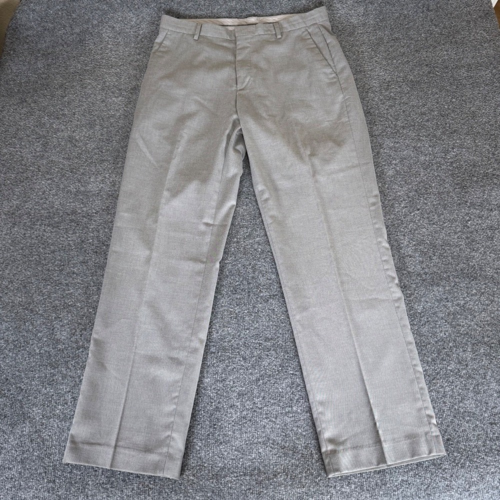 Calvin Klein Mens Dress Pants Gray Straight Leg‎ Trousers 32x30 Office Classic